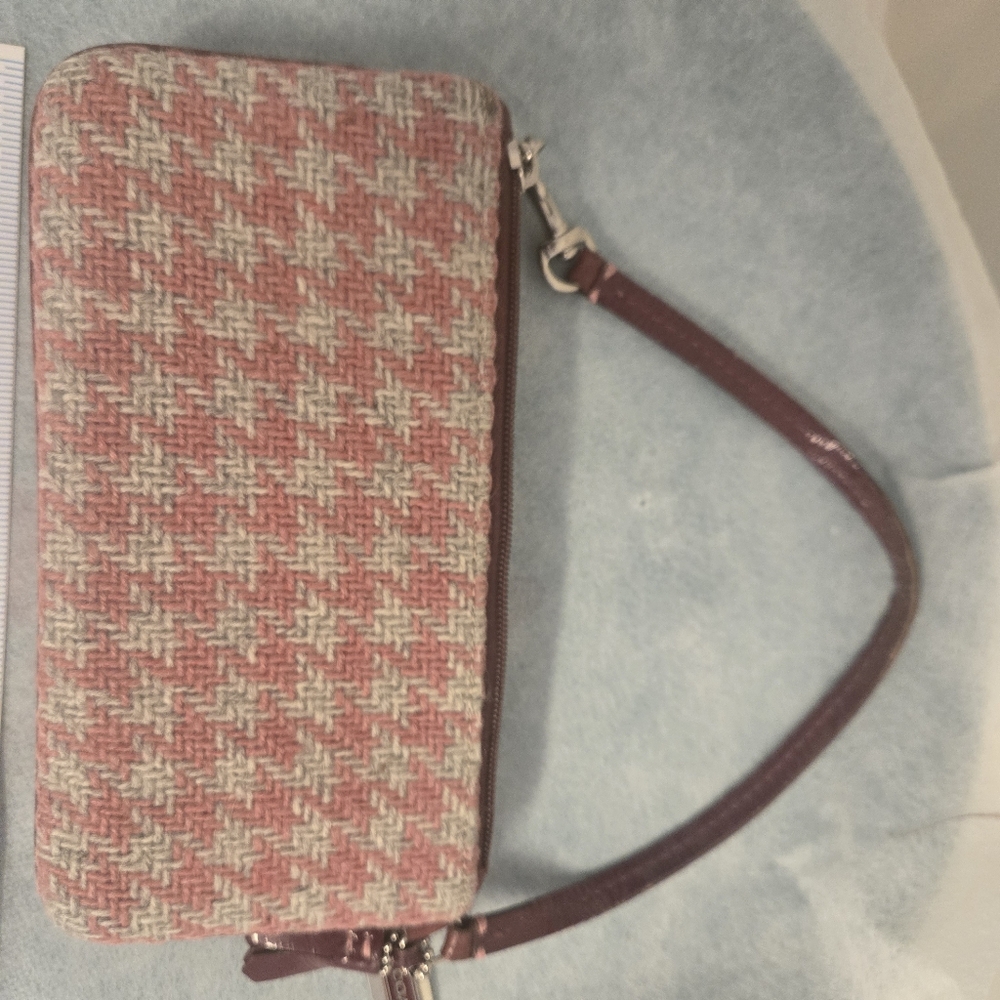 Coach Burgundy and Tweed Wristlet -used - Picture 6 of 16